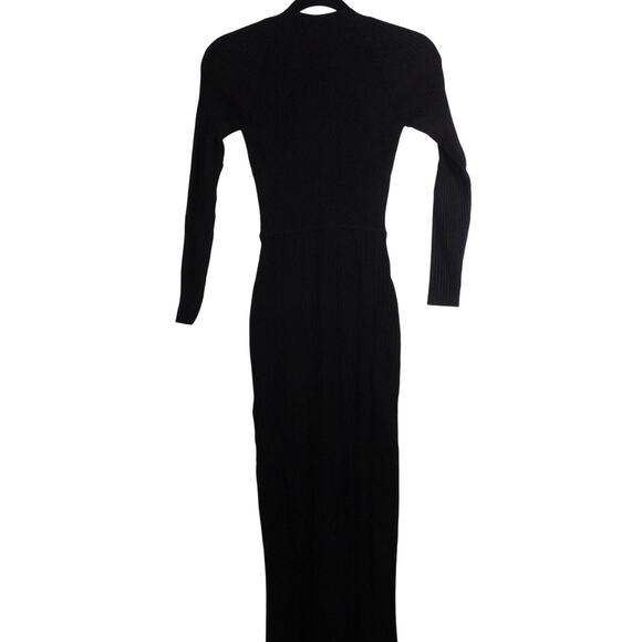 New Ba&sh Women's Black Long Sleeve Midi Edora Dress XS Bodycon Stretch 2277-27 - Picture 14 of 15